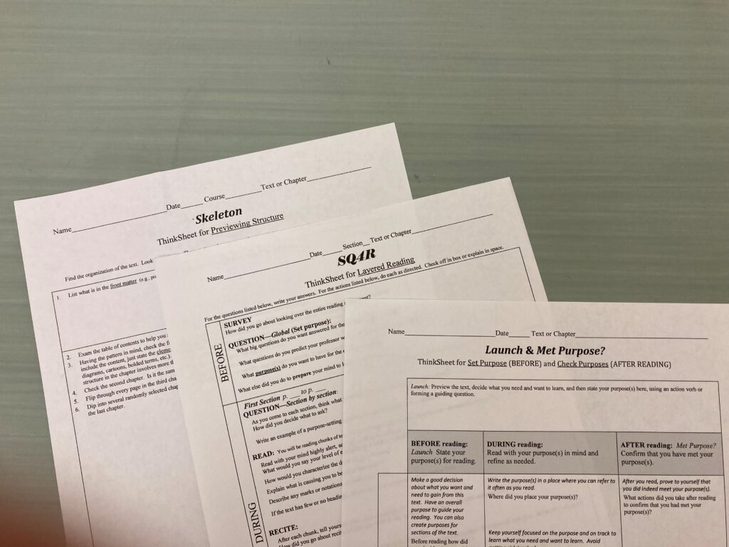 ThinkSheets photos - Isakson Literacy